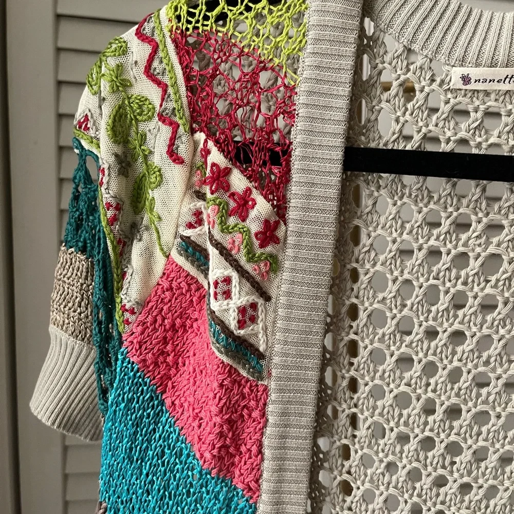 Nanette Lepore Multicolor Crochet Cardigan - Picture 3 of 9